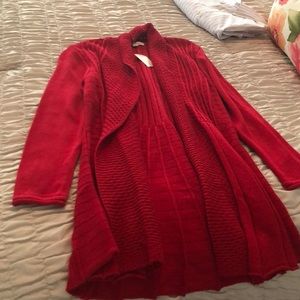 Red Open Cardigan/Sweater
